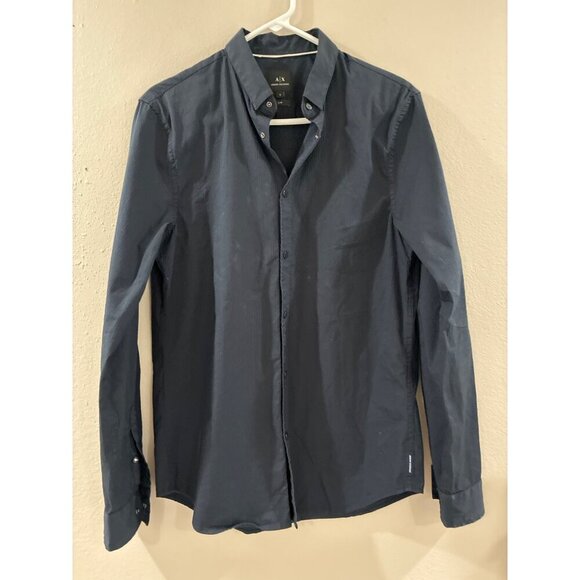 ARMANI EXCHANGE Shirt Mens LONG SLEEVE STRETCH SLIM FIT size small color black - Picture 1 of 9